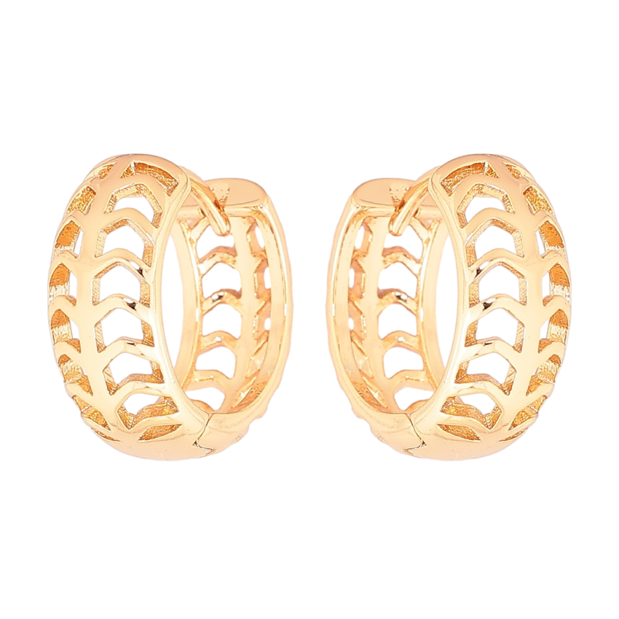 Серьги Xuping Позолота 18K колечки Резной узор фото №1