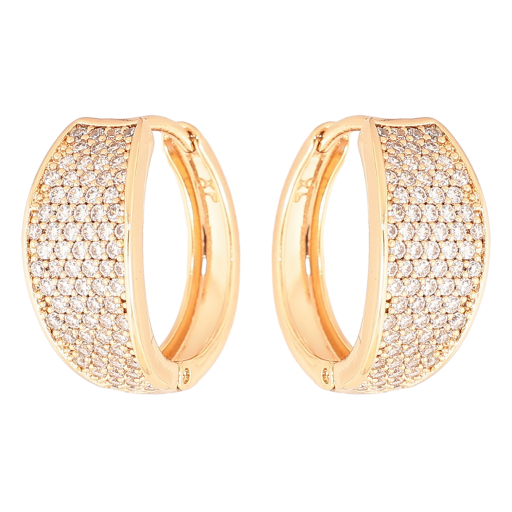 Серьги Xuping Позолота 18K колечки Инкрустация кристаллами фото №5