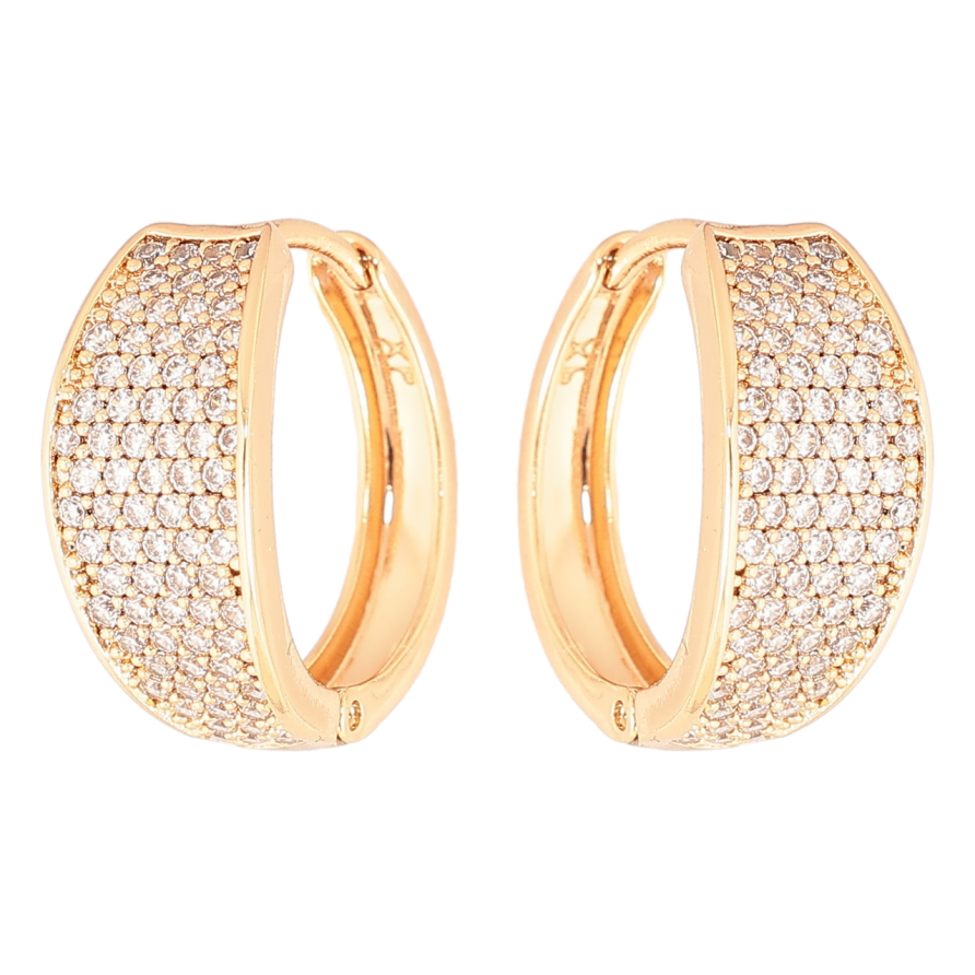 Серьги Xuping Позолота 18K колечки Инкрустация кристаллами фото №1