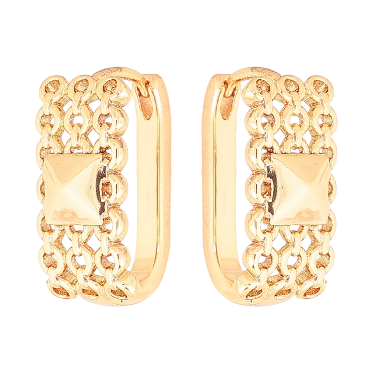 Серьги Xuping Позолота 18K колечки Декоративный узор фото №10 Серьги Xuping Позолота 18K колечки Декоративный узор фото №10