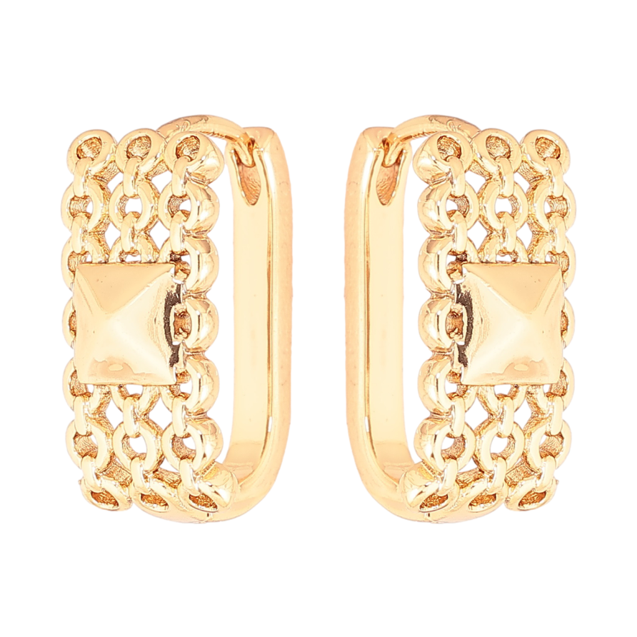 Серьги Xuping Позолота 18K колечки Декоративный узор фото №1 Серьги Xuping Позолота 18K колечки Декоративный узор фото №1