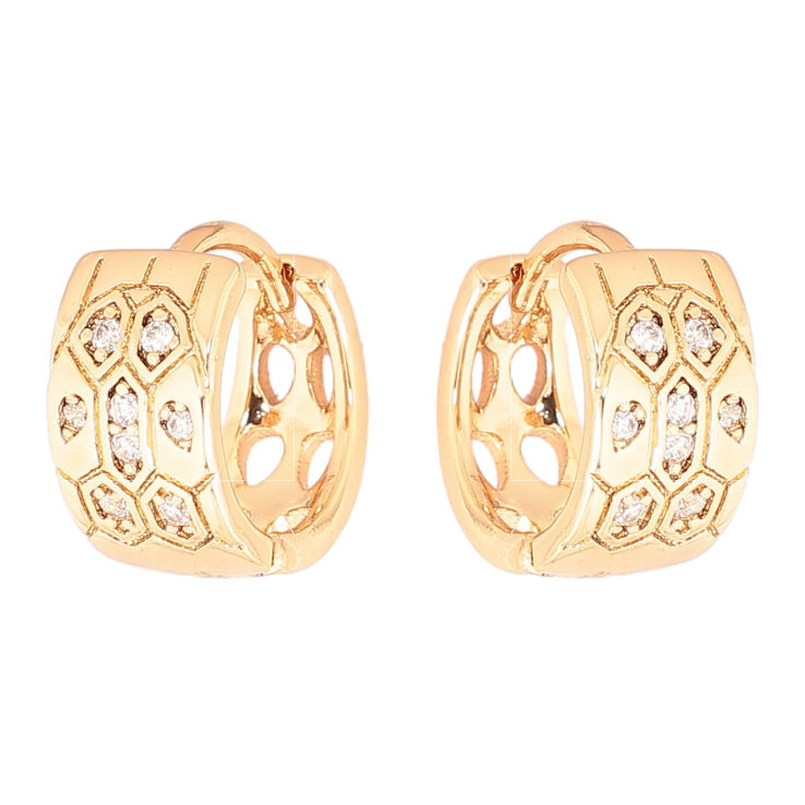 Серьги Xuping Позолота 18K колечки Узор с кристаллами фото №22