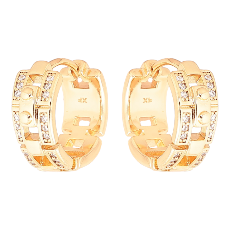 Серьги Xuping Позолота 18K колечки Узор с кристаллами фото №24