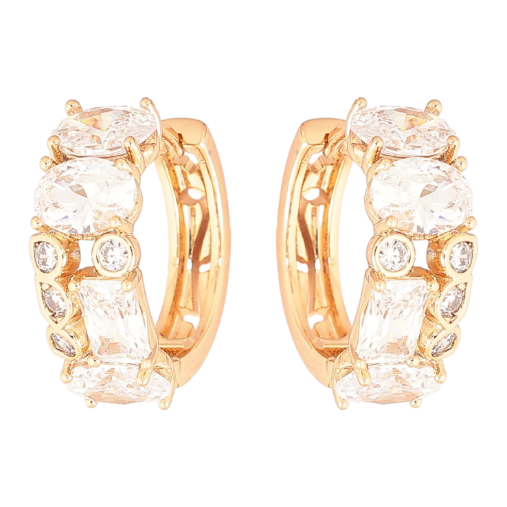 Серьги Xuping Позолота 18K колечки Инкрустация кристаллами фото №21 Серьги Xuping Позолота 18K колечки Инкрустация кристаллами фото №21