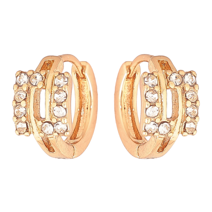 Серьги Xuping Позолота 18K колечки Квадраты с кристаллами фото №9 Серьги Xuping Позолота 18K колечки Квадраты с кристаллами фото №9