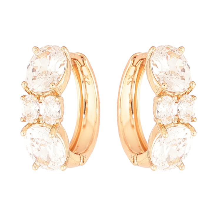 Серьги Xuping Позолота 18K колечки Инкрустация кристаллами фото №16