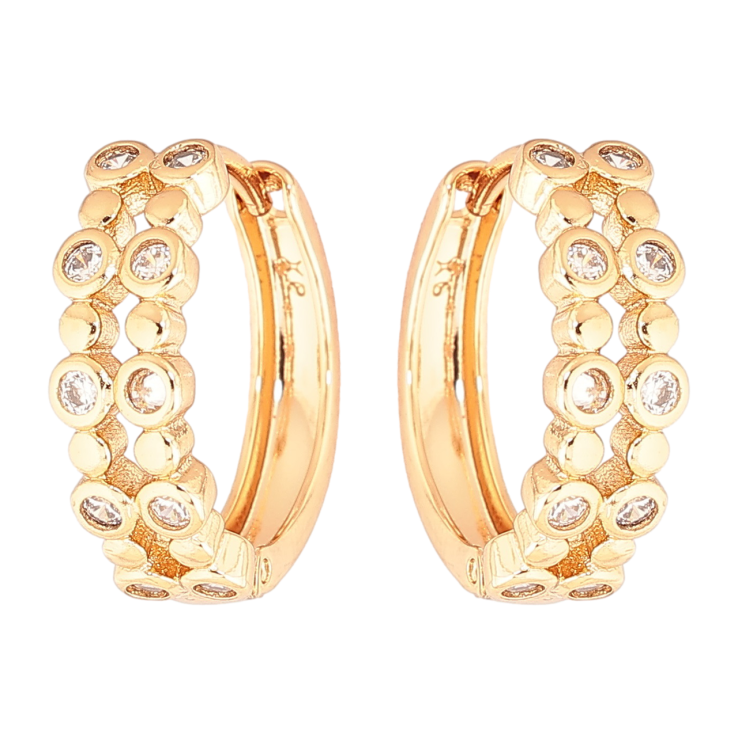 Серьги Xuping Позолота 18K колечки Узор с кристаллами фото №23