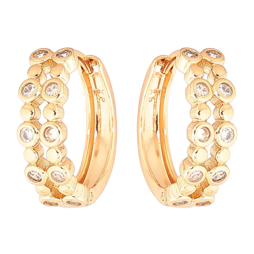 Серьги Xuping Позолота 18K колечки Узор с кристаллами фото №1