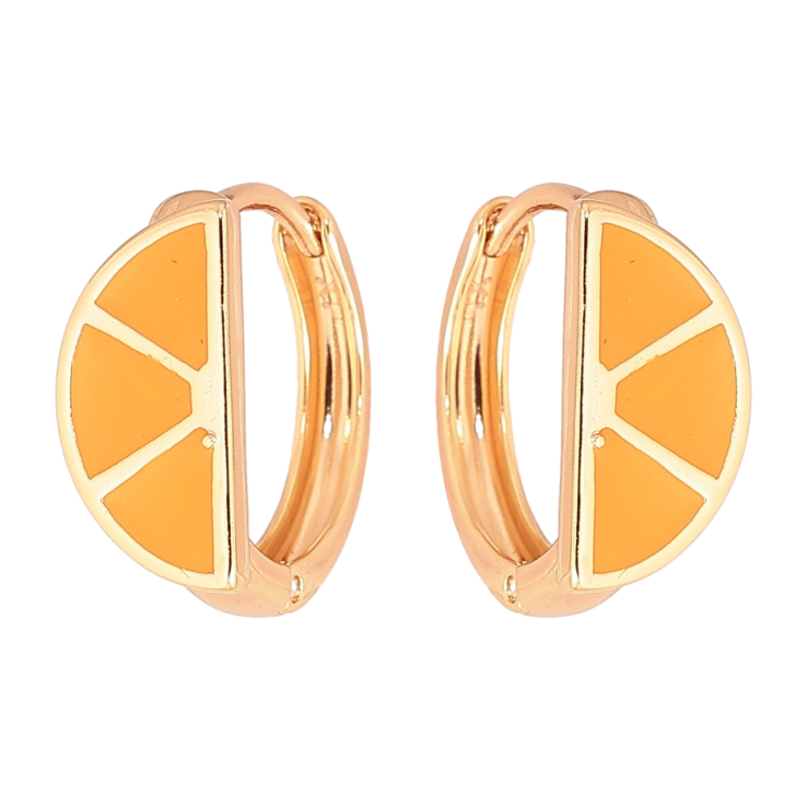 Серьги Xuping Позолота 18K колечки Узор с желтой эмалью фото №16 Серьги Xuping Позолота 18K колечки Узор с желтой эмалью фото №16