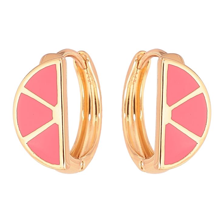 Сережки Xuping Позолота 18K колечка «Візерунок з рожевою емаллю» фото №23