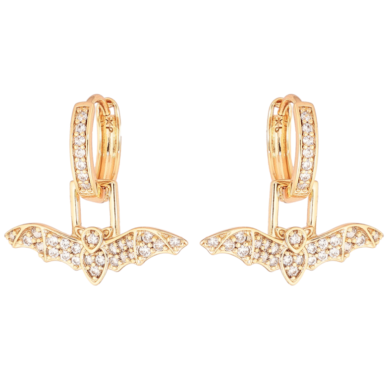 Серьги Xuping Позолота 18K подвески на колечках Летучие мыши 2 в 1 фото №1
