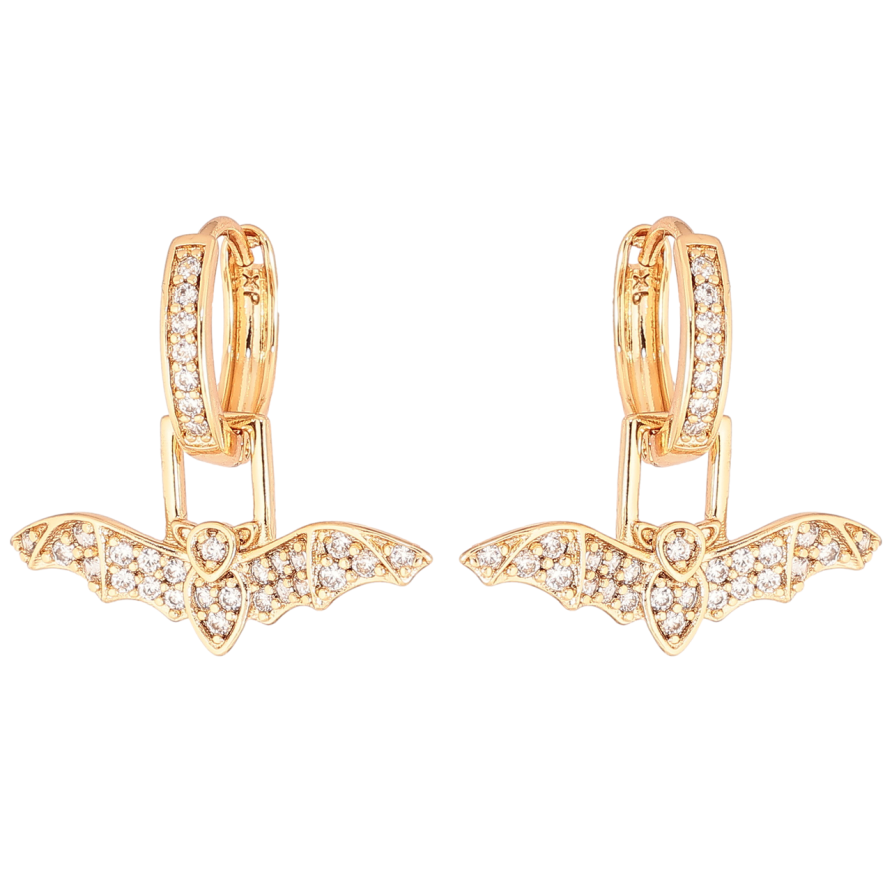 Сережки Xuping Позолота 18K підвіски на колечках «Кажани» 2 в 1 фото №1