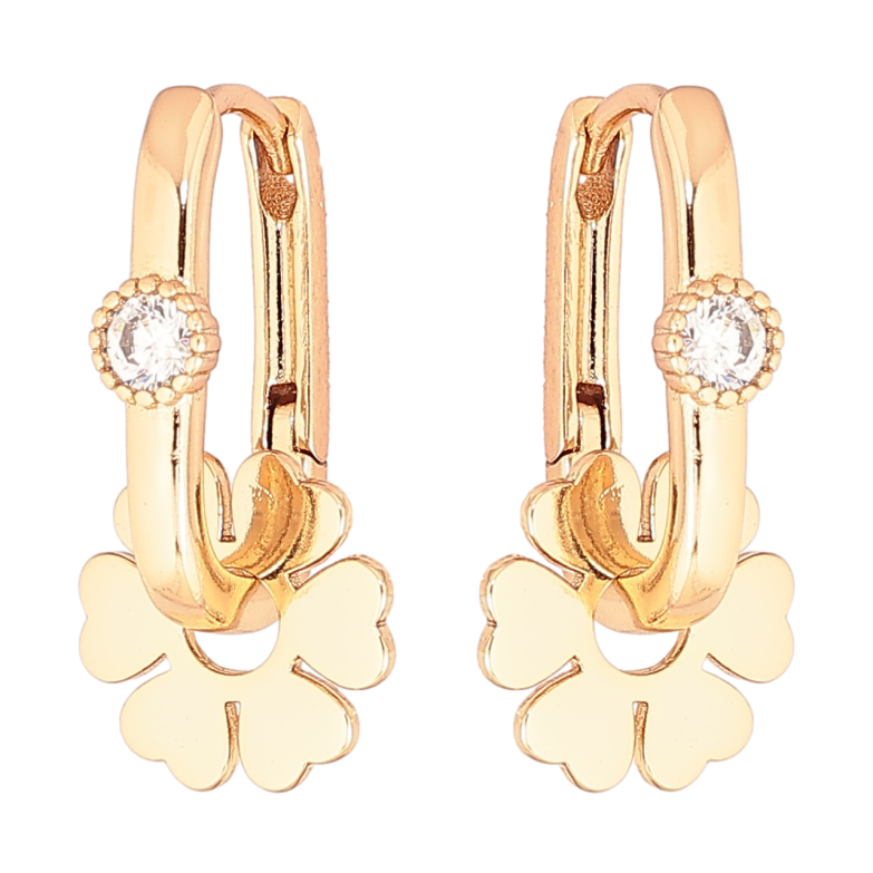 Сережки Xuping Позолота 18K підвіски на колечках «Квіточки» 2 в 1 фото №2