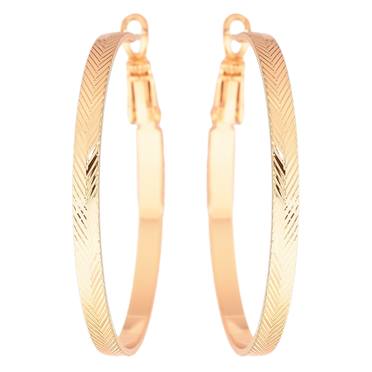 Серьги Xuping Позолота 18K кольца (конго) Декоративный узор ø 4см фото №8