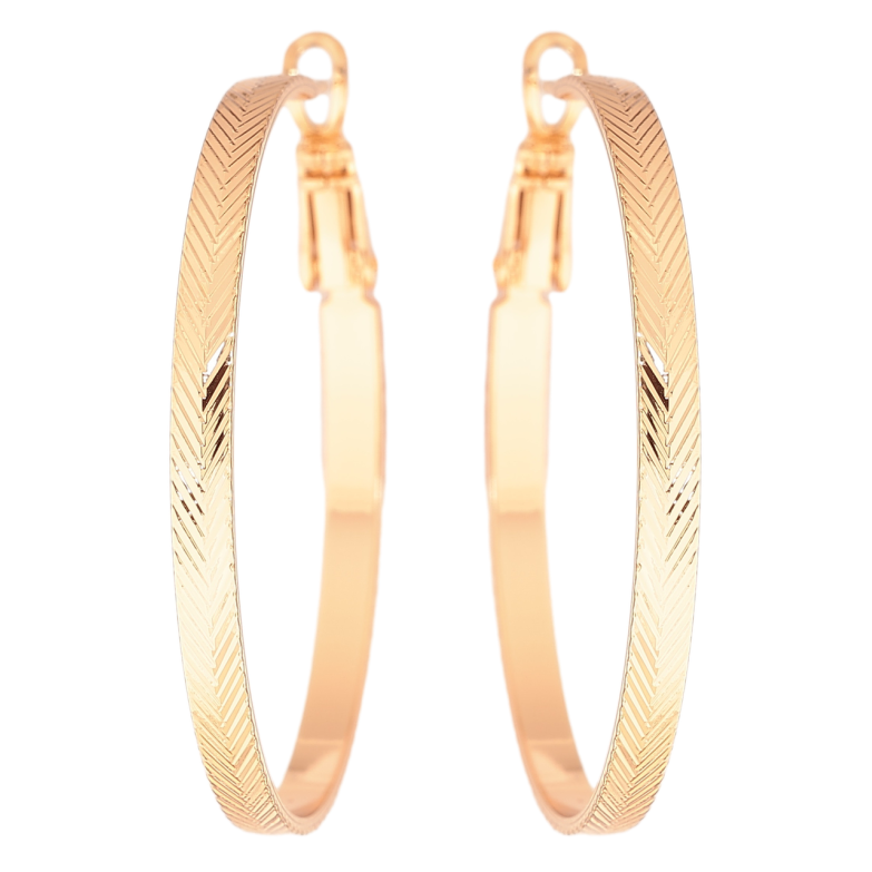 Сережки Xuping Позолота 18K кільця (конго) «Декоративний візерунок» ø 4см фото №1