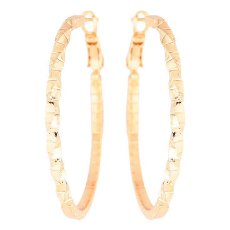 Серьги Xuping Позолота 18K кольца (конго) Декоративный узор ø 4см фото №6