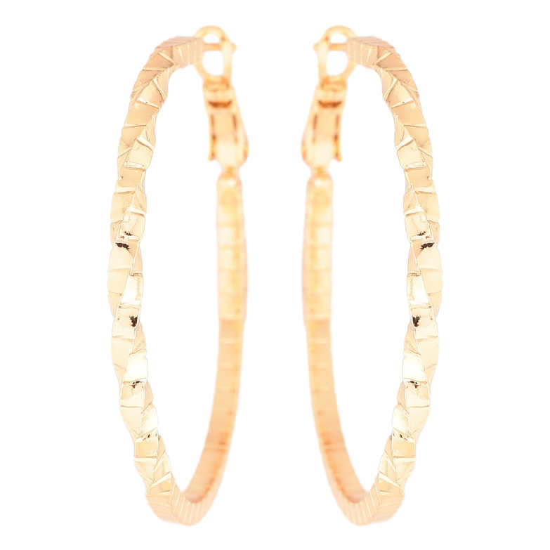 Серьги Xuping Позолота 18K кольца (конго) Декоративный узор ø 4см фото №1