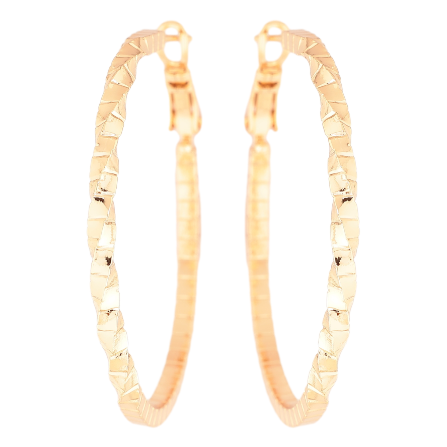 Серьги Xuping Позолота 18K кольца (конго) Декоративный узор ø 4см фото №1