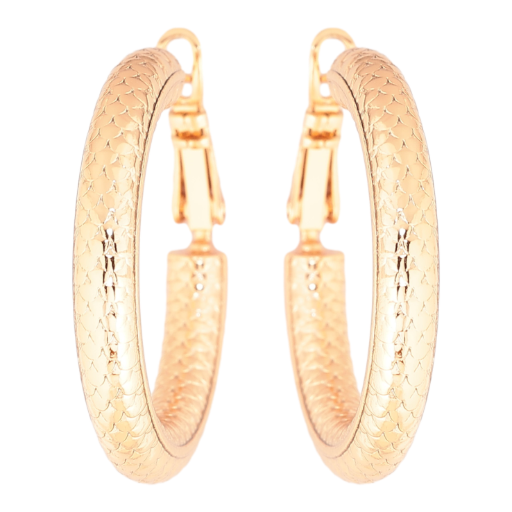 Серьги Xuping Позолота 18K кольца (конго) Декоративный узор ø 3см фото №15