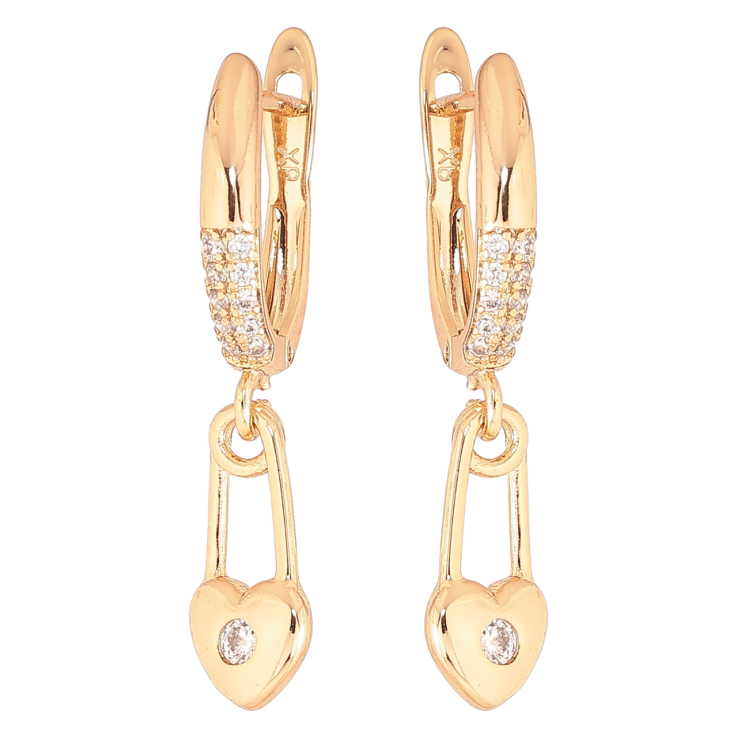 Серьги Xuping Позолота 18K английский замок Булавки-сердечки фото №25