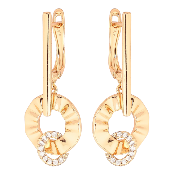 Серьги Xuping Позолота 18K английский замок Круглые подвески фото №11