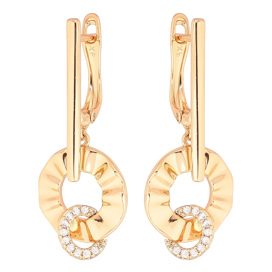 Серьги Xuping Позолота 18K английский замок Круглые подвески фото №1