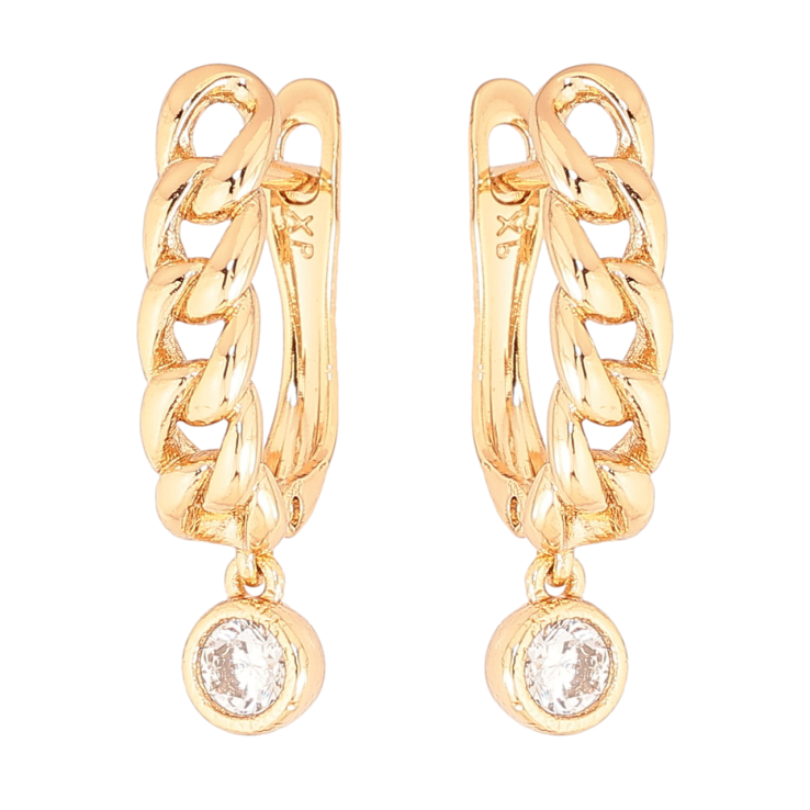 Серьги Xuping Позолота 18K английский замок Узор цепочка с кристальной подвеской фото №12