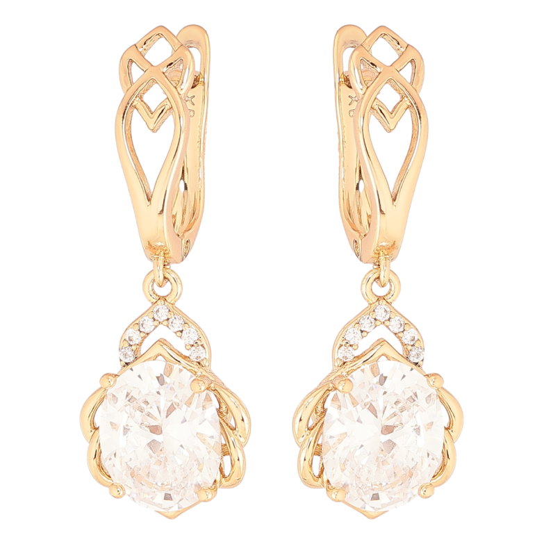 Серьги Xuping Позолота 18K английский замок Изящные подвески с кристаллами фото №2 Серьги Xuping Позолота 18K английский замок Изящные подвески с кристаллами фото №2