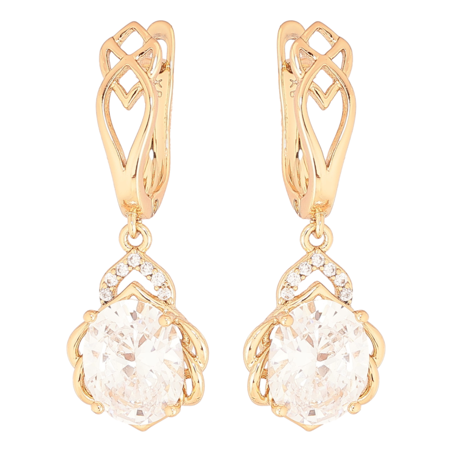 Серьги Xuping Позолота 18K английский замок Изящные подвески с кристаллами фото №1