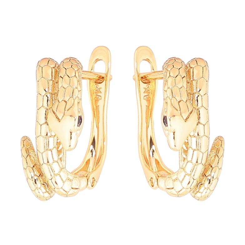 Серьги Xuping Позолота 18K английский замок Змеи с синими кристаллами фото №1 Серьги Xuping Позолота 18K английский замок Змеи с синими кристаллами фото №1