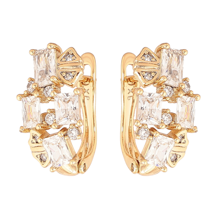 Серьги Xuping Позолота 18K английский замок Инкрустация кристаллами фото №9