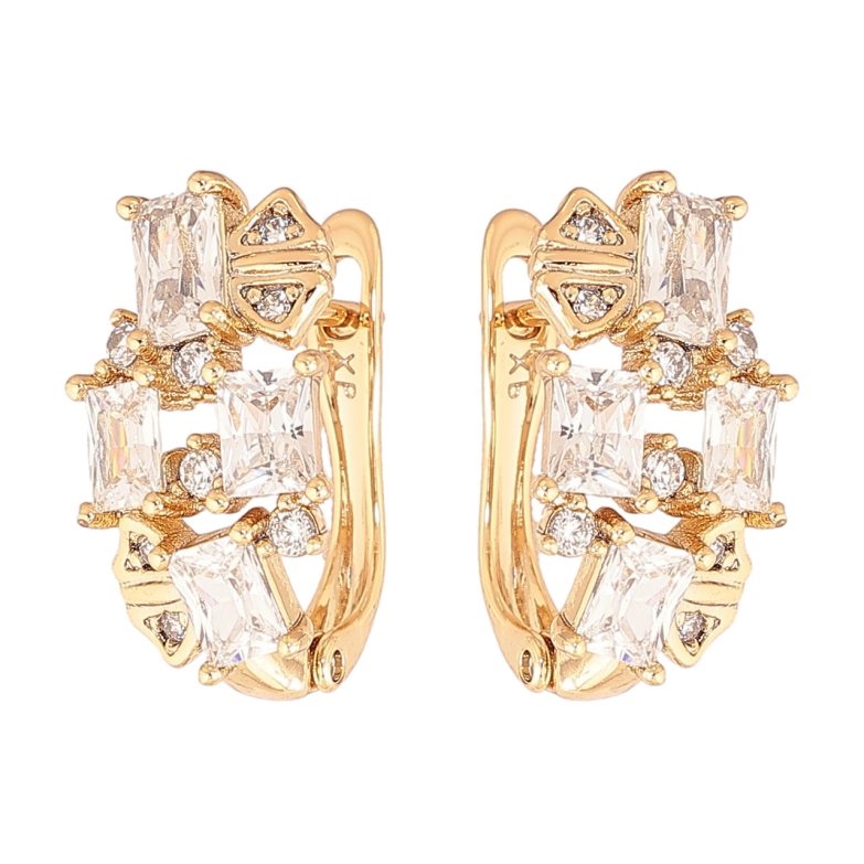 Серьги Xuping Позолота 18K английский замок Инкрустация кристаллами фото №1