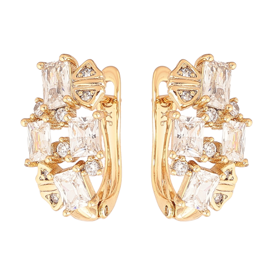 Серьги Xuping Позолота 18K английский замок Инкрустация кристаллами фото №1