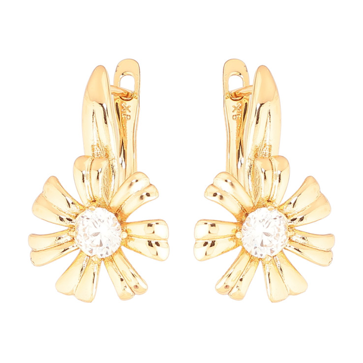 Серьги Xuping Позолота 18K английский замок Цветочки фото №8