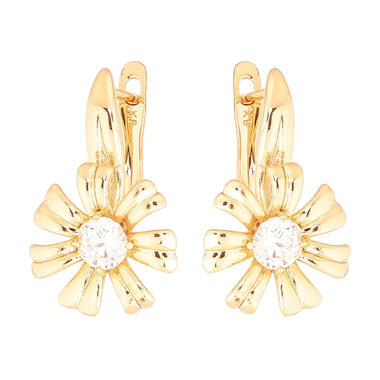 Сережки Xuping Позолота 18K англійський замок «Квіточки» фото №3 Сережки Xuping Позолота 18K англійський замок «Квіточки» фото №3