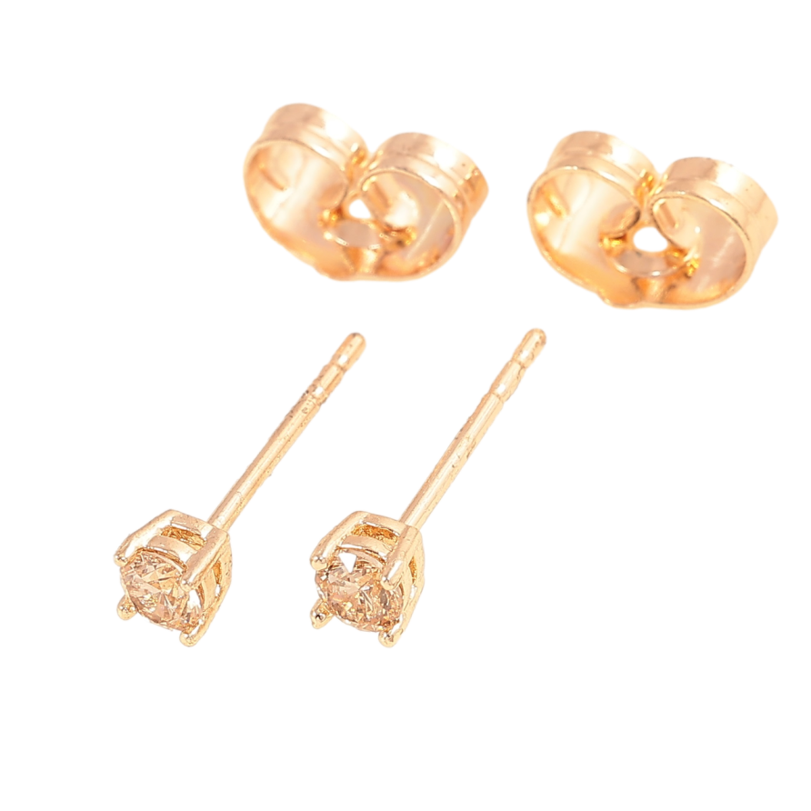 Серьги Xuping M&L Цвет 18K пусеты Песочные кристаллы в 4-х крапановой оправе ø 3мм фото №1