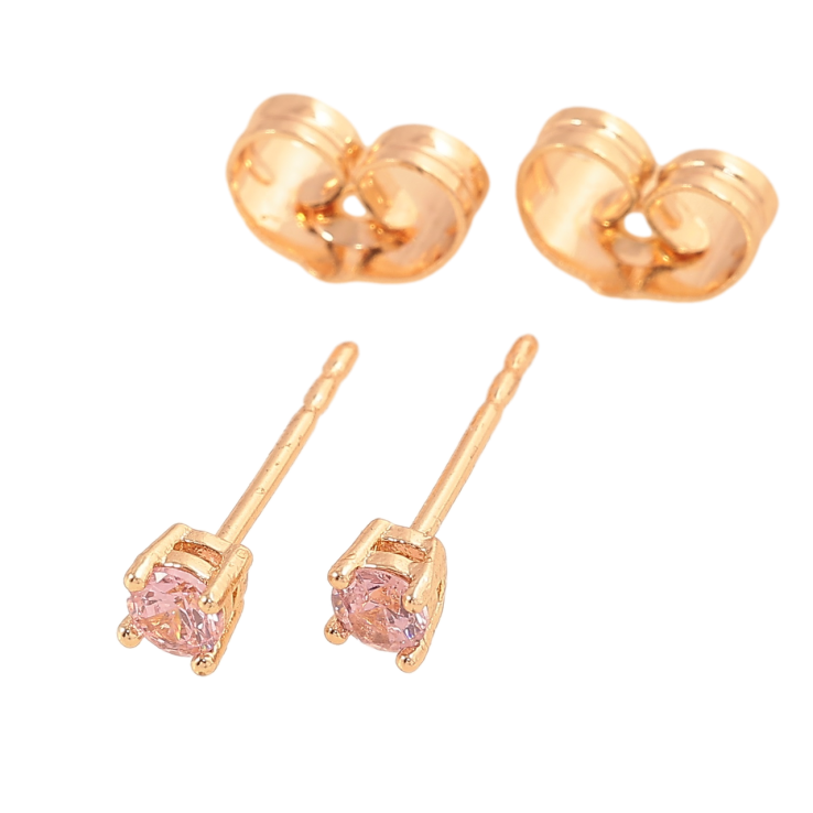 Серьги Xuping M&L Цвет 18K пусеты Розовые кристаллы в 4-х крапановой оправе ø 3мм фото №22