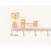 Серьги Xuping M&L Цвет 18K пусеты Розовые кристаллы в 4-х крапановой оправе ø 4мм фото №2