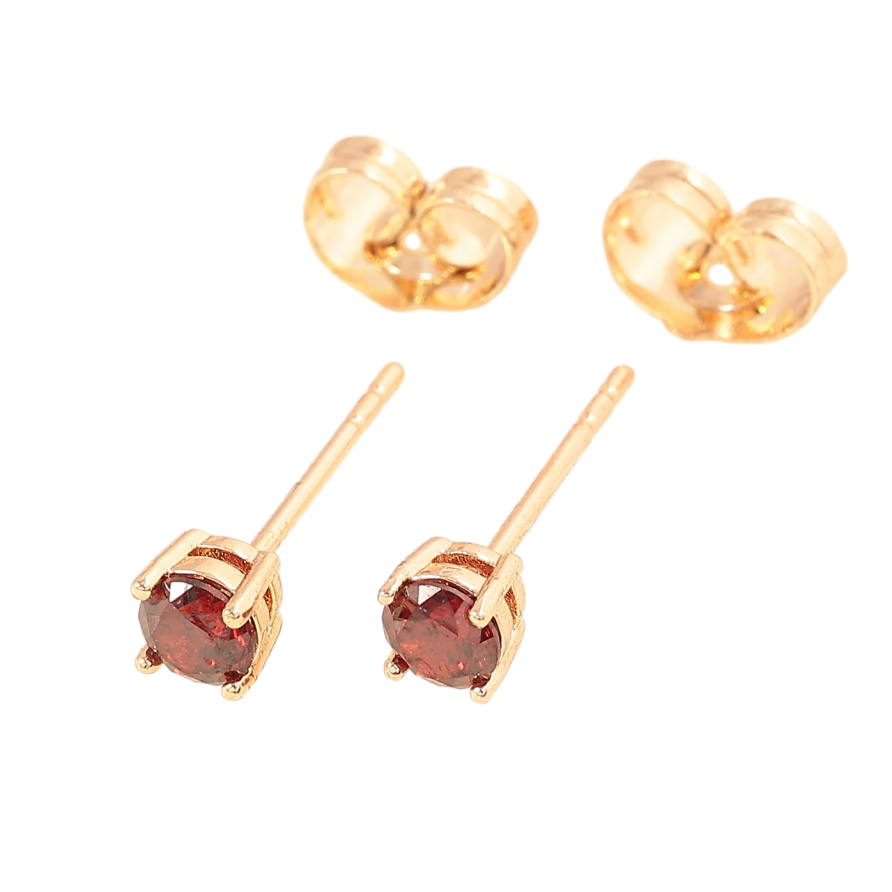 Серьги Xuping M&L Цвет 18K пусеты Красные кристаллы в 4-х крапановой оправе ø 4мм фото №1