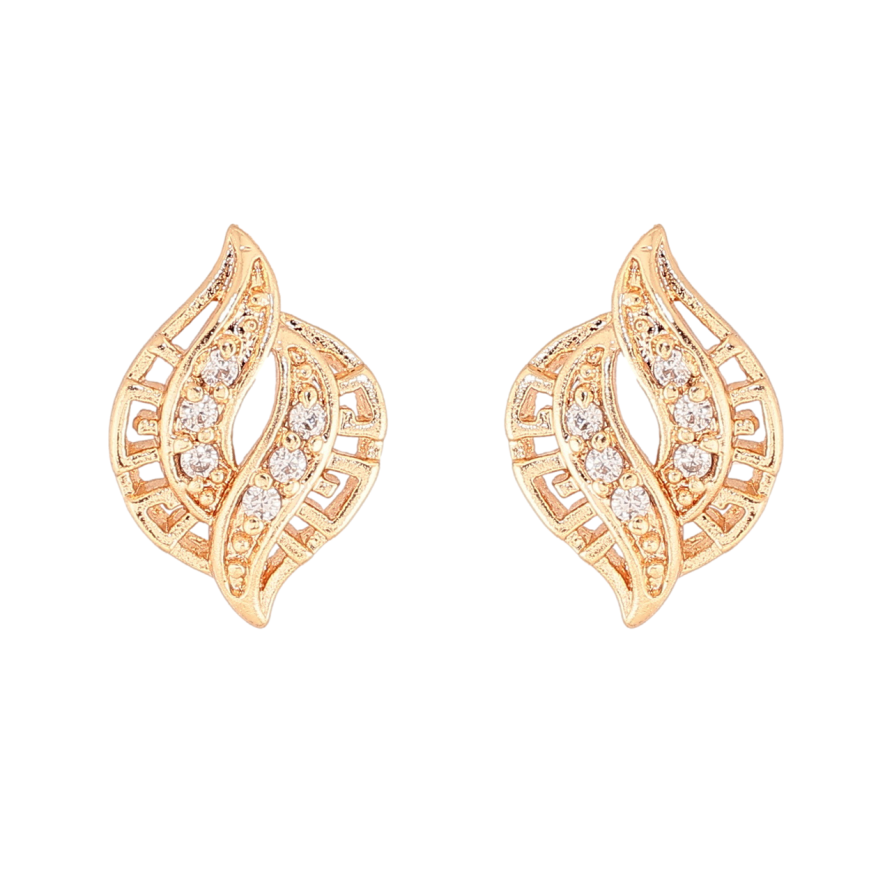 Серьги Xuping M&L Цвет 18K пусеты Декоративный узор с кристаллами фото №1