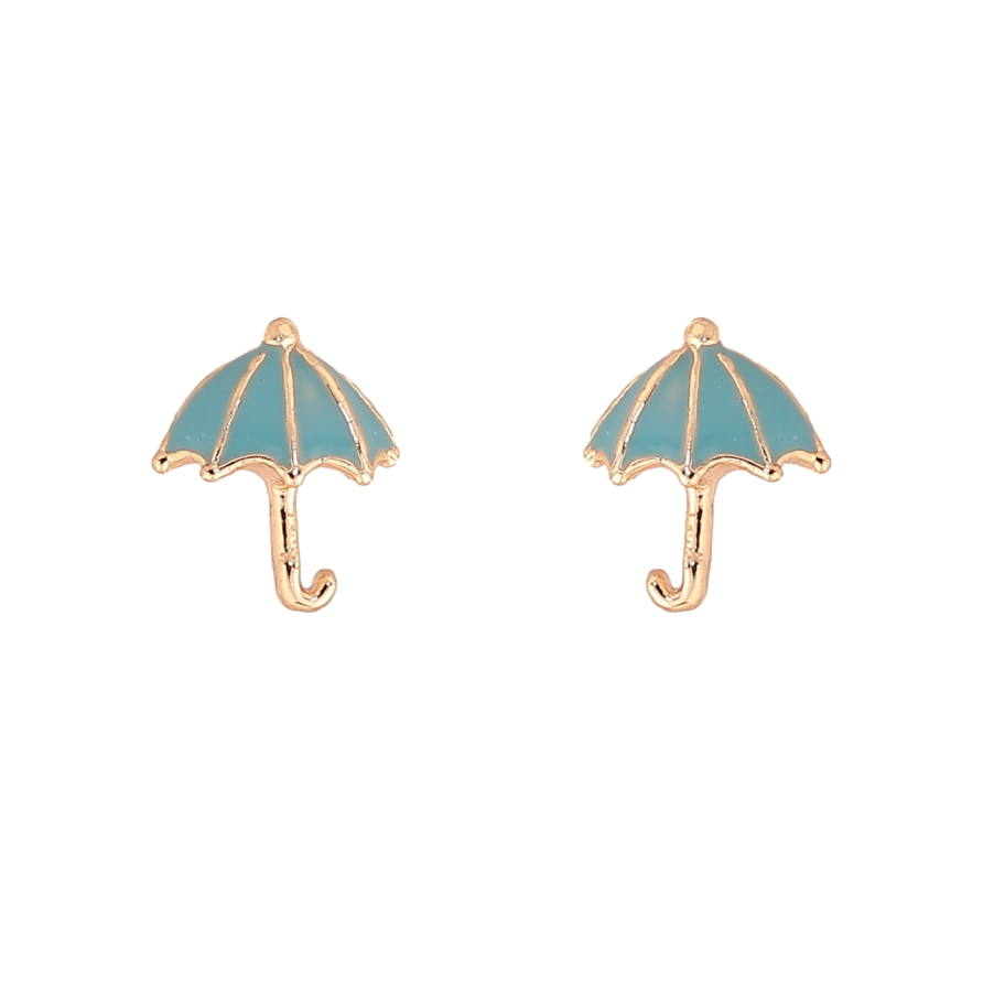 Сережки Xuping M&L Колір 18K пусети «Парасольки з блакитною емаллю» фото №1 Сережки Xuping M&L Колір 18K пусети «Парасольки з блакитною емаллю» фото №1