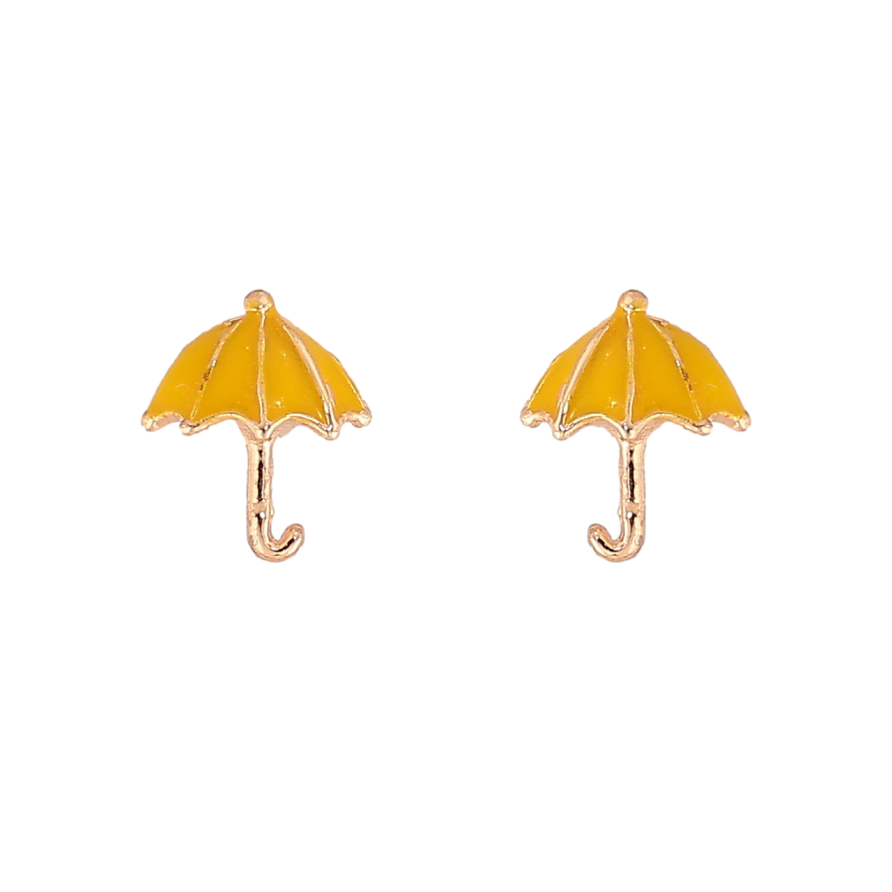 Сережки Xuping M&L Колір 18K пусети «Парасольки з жовтою емаллю» фото №1