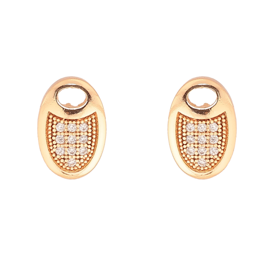 Серьги Xuping M&L Цвет 18K пусеты Декоративные овалы с кристаллами фото №1