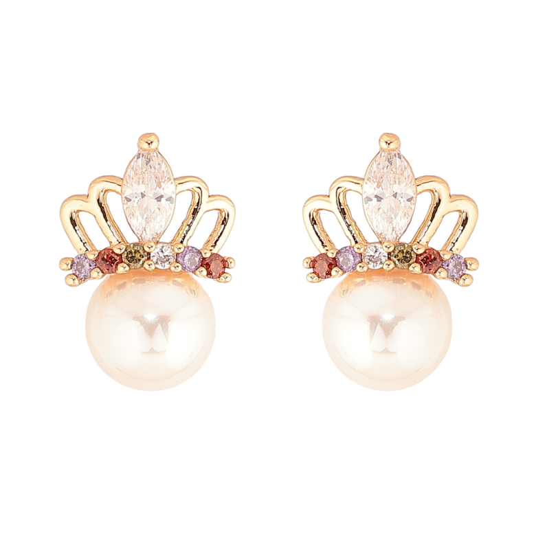 Серьги Xuping M&L Цвет 18K пусеты Корона с жемчужиной фото №15