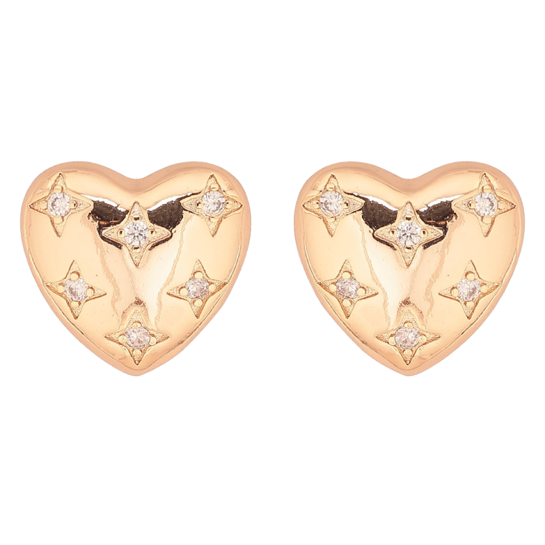 Серьги Xuping M&L Цвет 18K пусеты Сердечки с кристаллами фото №3