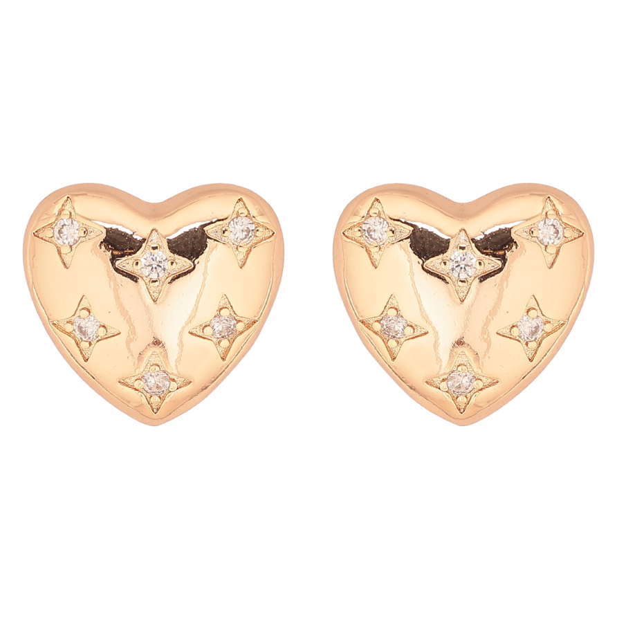 Серьги Xuping M&L Цвет 18K пусеты Сердечки с кристаллами фото №1