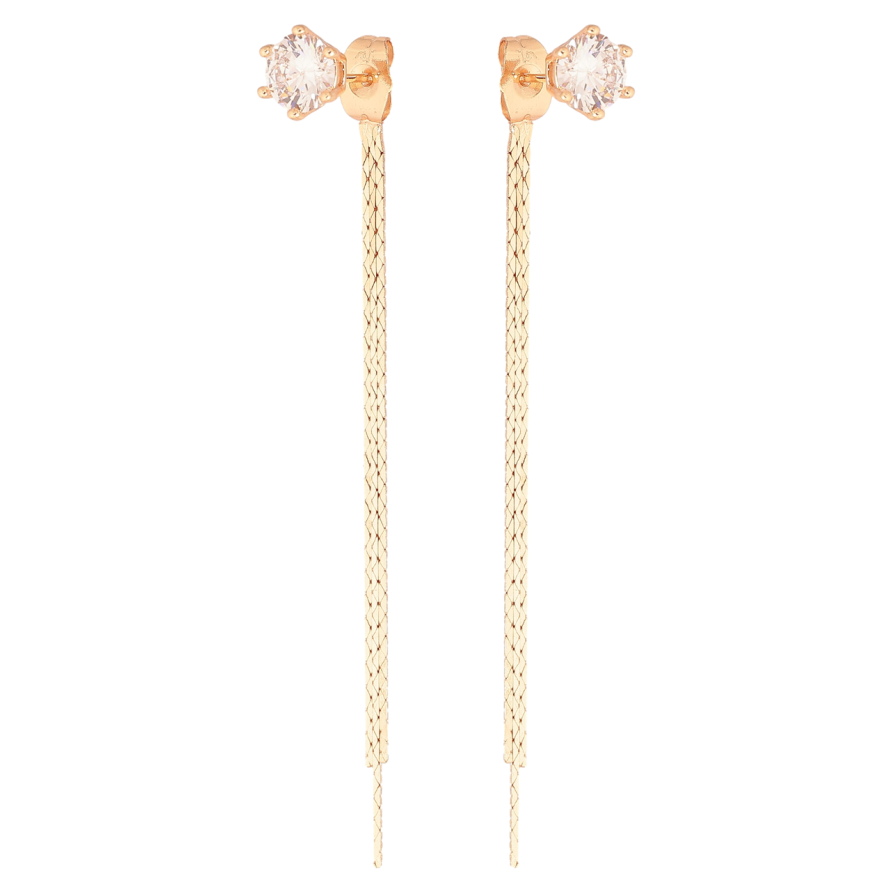 Сережки Xuping M&L Колір 18K пусети-джекети «Кристали з підвісками» фото №1