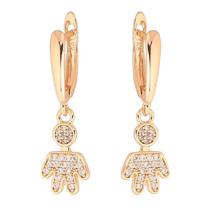 Серьги Xuping M&L Цвет 18K английский замок Человечки с инкрустацией кристаллами фото №12