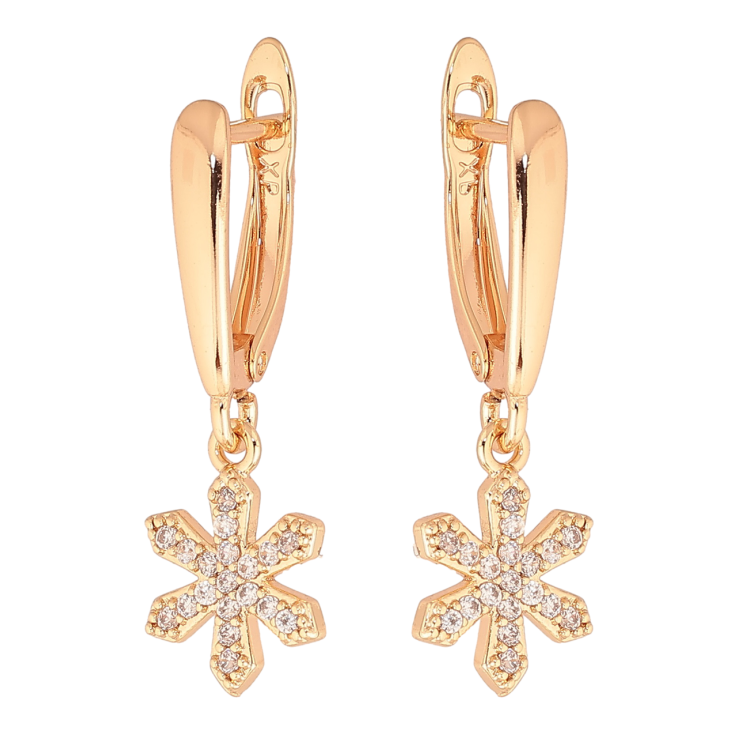 Серьги Xuping M&L Цвет 18K английский замок Снежинки с кристаллами фото №14