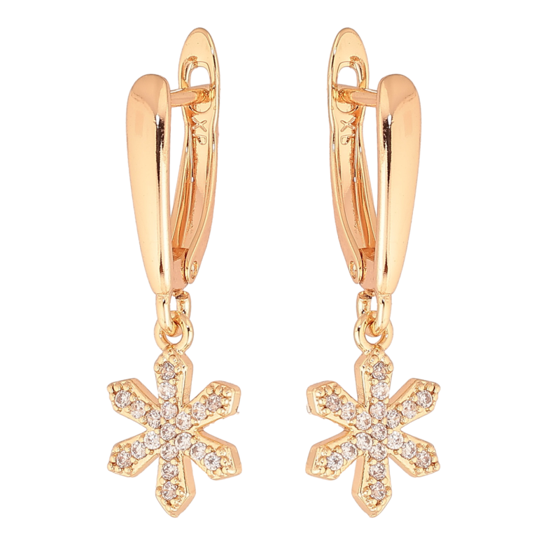 Сережки Xuping M&L Колір 18K англійський замок «Сніжинки з кристалами» фото №3